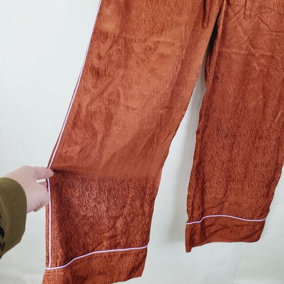 Untitled in Motion Emissus rust satin drawstring waist lounge pants - Picture 9 of 14